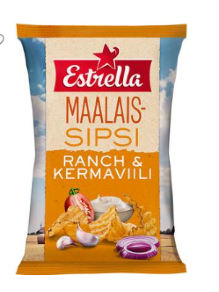 Чипсы Estrella Maalaissipsi Ranch 180г лук чеснок петрушка