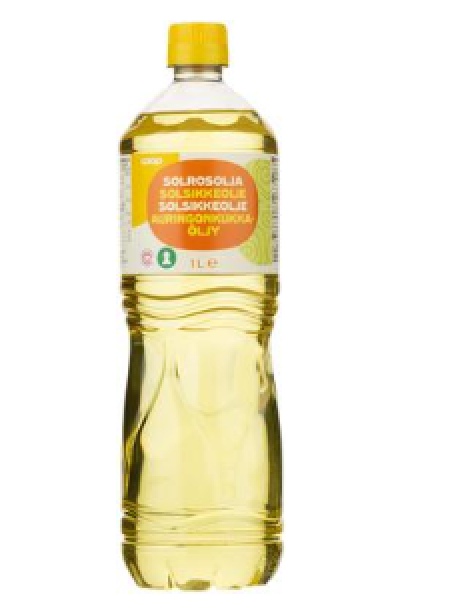 Масло подсолнечное нерафинированное Coop auringonkukkaöljy 1 л