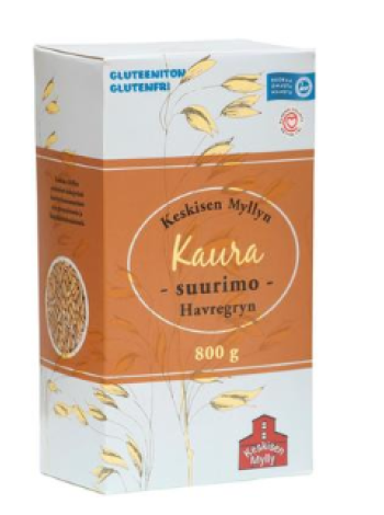 Безглютеновая овсяная крупа Keskisen Myllyn Gluteeniton Kaurasuurimo 800 г