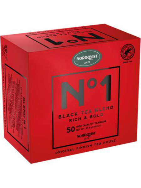 Черный чай в пакетиках Nordqvist Blend No 1 musta pussitee 50x1,75г