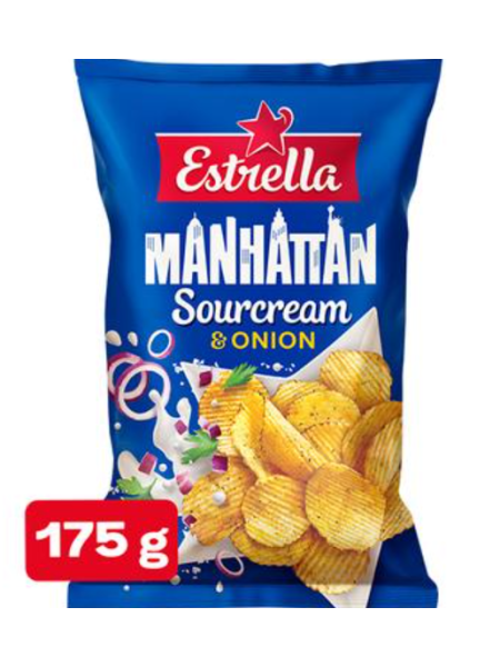 Чипсы Estrella Manhattan со сметаной и луком 175 г