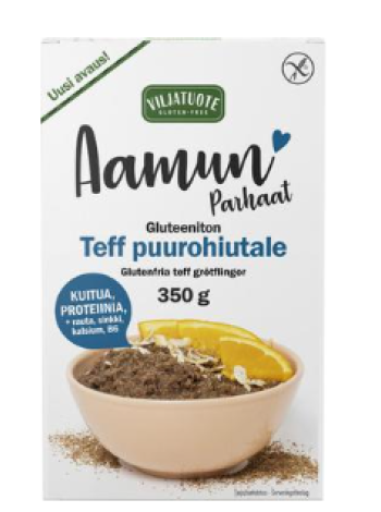 Натуральные безглютеновые хлопья из теффа Virtasalmen Viljatuote Aamun parhaat Gluteeniton teff puurohiutale 350г
