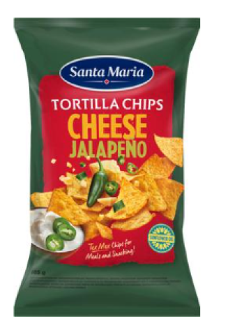 Хрустящие кукурузные чипсы со вкусом сыра и халапеньо Santa Maria Tortilla Chips Cheese & Jalapeño 185г 