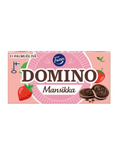 Печенье со вкусом клубники Fazer Domino Mansikka 350г