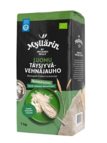 Органическая цельнозерновая мука Myllärin  Luomu Täysjyvehnäjauho 1 кг
