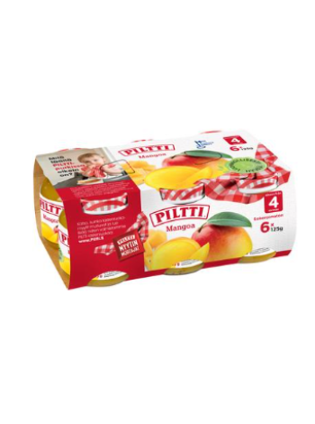 Фруктовое пюре Piltti Mangoa Hedelmäsose 6x125 г манго с 4 месяцев