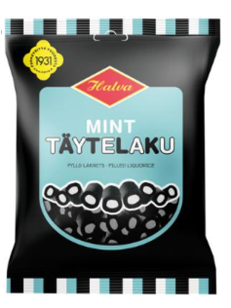 Лакричные конфеты Halva Mint Täytelaku 200г с мятной начинкой