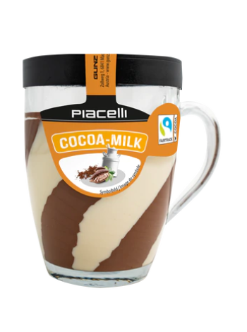 Какао паста с фундуком Piacelli cocoa-milk cream duo 300г в кружке