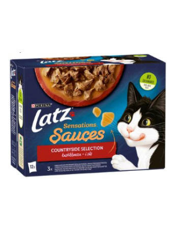 Ассорти влажного корма для кошек в соусе Latz Sensations Sauces 12х85г