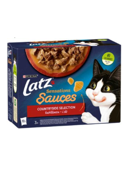 Ассорти влажного корма для кошек в соусе Latz Sensations Sauces 12х85г