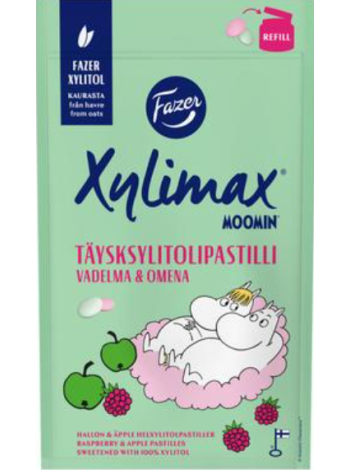 Пастилки с ксилитом Fazer Xylimax Moomin 85г Малина и яблоко