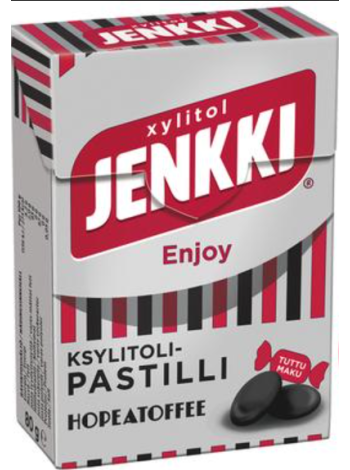 Леденцы с ксилитом Jenkki Enjoy Hopeatoffee ksylitolipastilli 80г