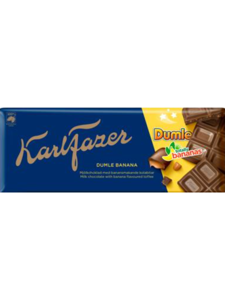 Плиточный молочный шоколад Karl Fazer Dumle Banana 200г ириска банан НОВИНКА!!