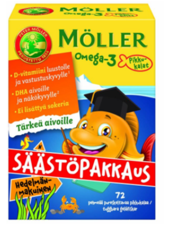 Витамины рыбки Moller Omega-3 72 шт с фруктовым вкусом