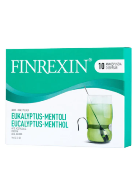 Порошок для лечения простуды с эвкалиптом и ментолом FINREXIN 10 шт