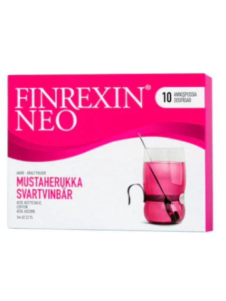 Порошок для напитка от простуды Finrexin Neo 10шт черная смородина