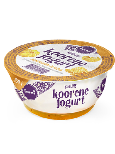 Сливочный йогурт FARMI Koorene jogurt 150г мандарин-мед без лактозы