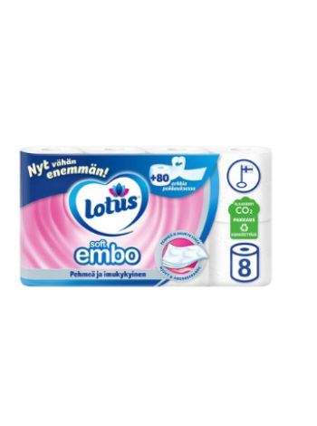 Туалетная бумага Lotus Soft Embo 8 шт
