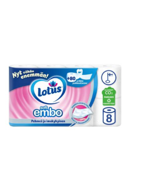 Туалетная бумага Lotus Soft Embo 8 шт