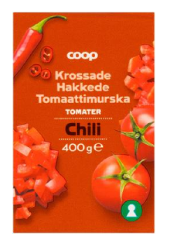 Измельченные помидоры с перцем чили Coop tomaattimurska chili 400г