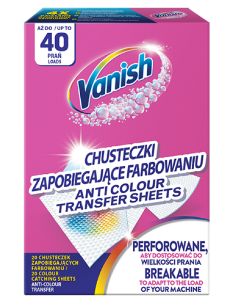 Салфетки для защиты белья от пятен VANISH 20 шт 