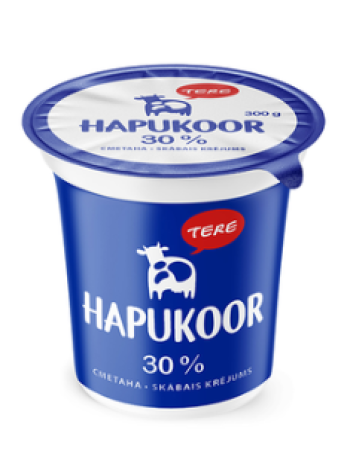 Жирная сметана Tere hapukoor 30% 300г