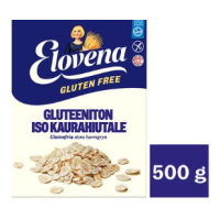Овсяная крупа безглютеновая цельнозерновая Elovena gluteeniton iso täysjyväkaurahiutale 500г