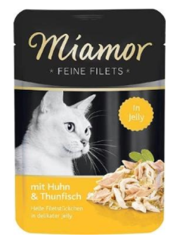 Влажный корм для кошек Miamor Fine 100г курица и тунец в желе
