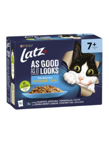 Влажный корм в желе для кошек Latz Agail Senior Fish 12х 85г для кошек старше 7 лет