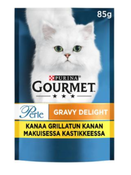 Влажный корм для взрослой кошки Gourmet Perle Gravy Delight 85г цыпленок на гриле в соусе