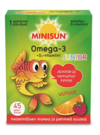 Витамины для детей MINISUN OMEGA-3 + D3 JUNIOR 45шт