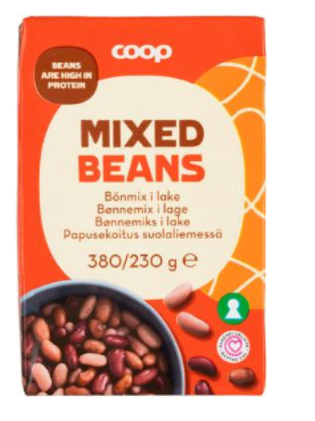 Бобовая смесь в рассоле Coop papusekoitus suolaliemessä 380/230г