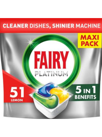 Таблетки для посудомойки Fairy Platinum All in One Lemon 51 шт 