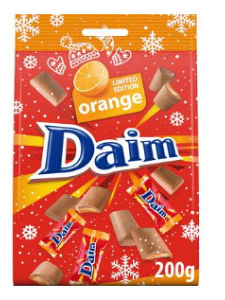 Конфеты со вкусом апельсина Daim Mini Orange 200г в пакете НОВИНКА