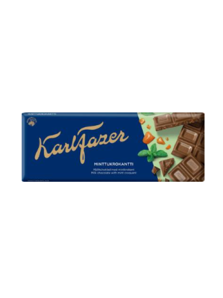 Плиточный шоколад Karl Fazer 180г Мятный круассан 