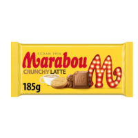 Плиточный молочный шоколад Marabou Crunchy Latte 185г с кофейным вкусои и хрустящими кусочками печенья Digestive