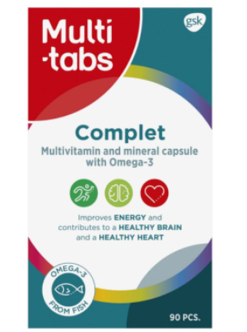 Витамины и минералы для взрослых MULTI-TABS + ОМЕГА-3 90шт