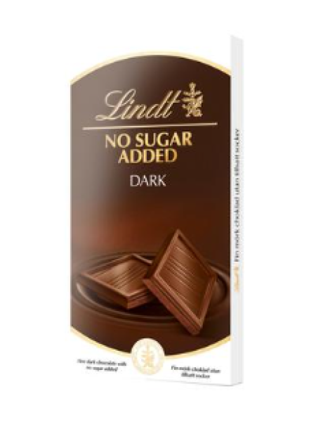 Плитка темного шоколада Lindt 100г без добавления сахара 