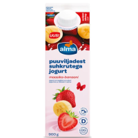 Безлактозный йогурт ALMA puuviljadest suhkrutega 900г клубника банан