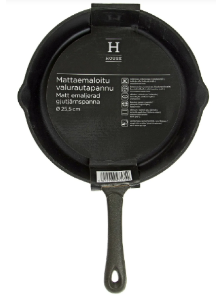 Чугунная сковорода House mattaemaloitu valurautapannu 25,5 см матовая эмалированная 