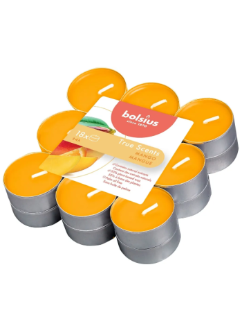 Ароматические свечи Bolsius True Scents 18 шт Манго - апельсин