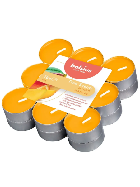 Ароматические свечи Bolsius True Scents 18 шт Манго - апельсин
