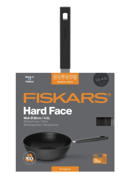 Сковорода WOK Fiskars Hard Face 28 см 4,5 л