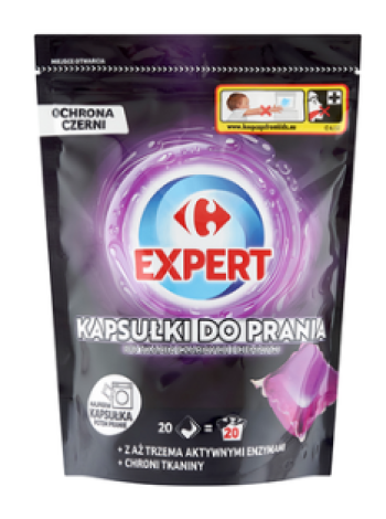 Капсулы для стирки с кондиционером для темного белья CARREFOUR 20шт