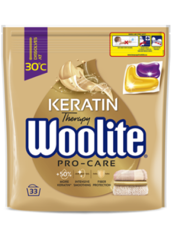 Капсулы для стирки Woolite Pro-Care 33шт сохраняет цвета