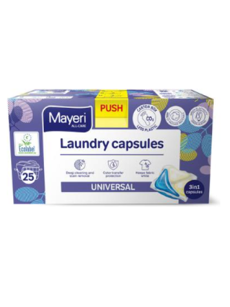 Универсальные капсулы для стирки Mayeri All-Care в капсулах 25 шт