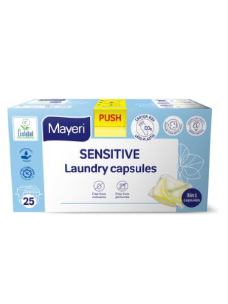 Таблетки для деликатной стирки Mayeri sensitive 25 шт