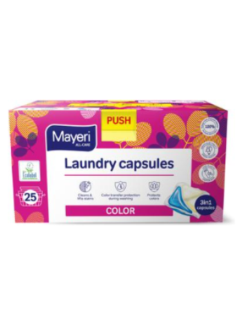 Капсулы для стирки цветного белья Mayeri All-Care color 25шт