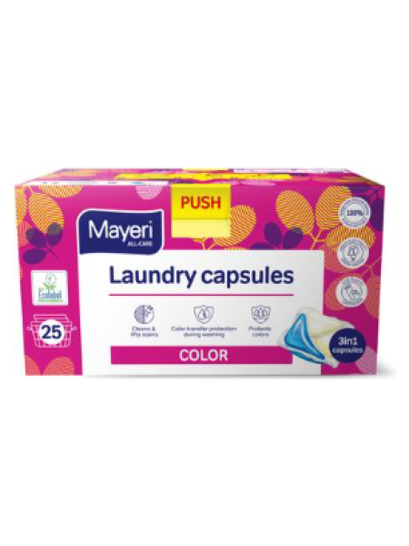 Капсулы для стирки цветного белья Mayeri All-Care color 25шт