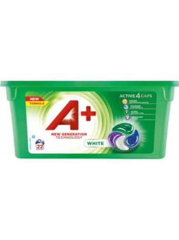 Капсулы для стирки белого белья A+ Active4 Caps 22шт
